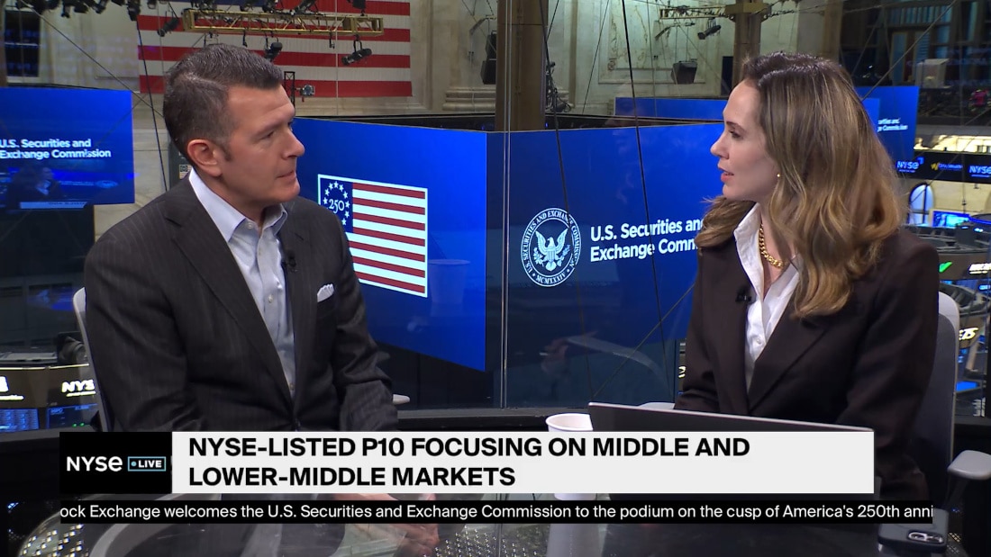 Luke Sarsfield, P10 CEO talking on the NYSE Live show