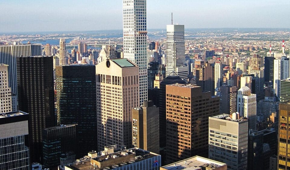 skyline of Park Avenue in New York City