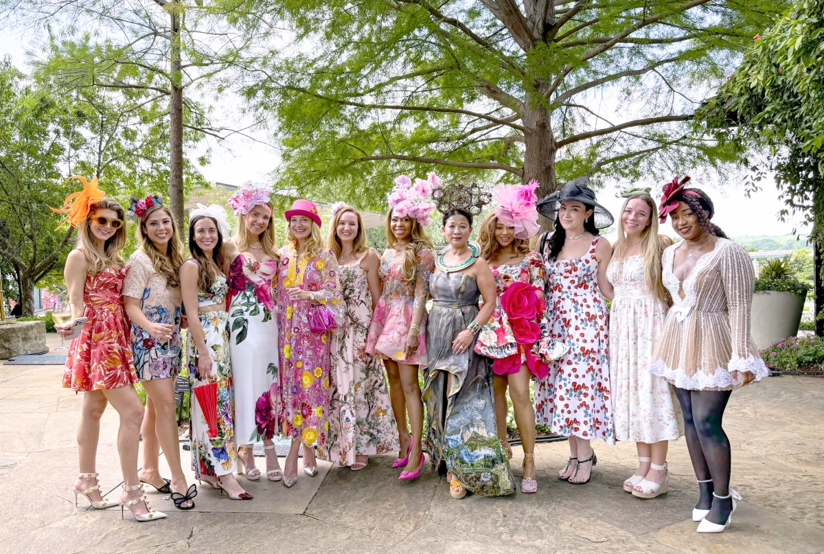 several women together at the Women’s Council of the Dallas Arboretum and Botanical Garden at the 2026 Mad Hatters Tea event