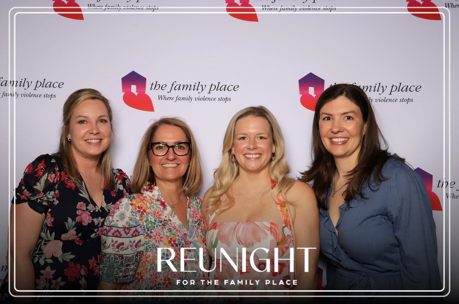 Four women at the Reunight event for The Family Place